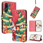 For Samsung Galaxy M56 5G Christmas Series Buckle Leather Phone Case with Hand Strap(Christmas Tree)