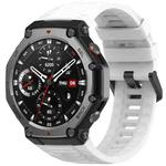 For Amazfit T-Rex 3 xDfind Solid Color Black Buckle Silicone Watch Band(White)