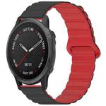 For Garmin Fenix 8/7S/6S/5S 20mm xDfind Loop Magnetic Glossy Silicone Watch Band(Black Red)