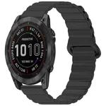 For Garmin Fenix 8/7X/6X/5X 26mm xDfind Loop Magnetic Glossy Silicone Watch Band(Black)