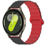 For Samsung Galaxy Watch 7 / 6 / 5 / FE xDfind Loop Magnetic Glossy Silicone Watch Band(Black Red)