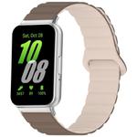 For Samsung Galaxy Fit3 xDfind Loop Magnetic Glossy Silicone Watch Band(Brown Apricot)