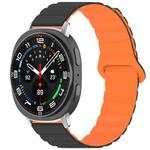 For Samsung Galaxy Watch8 / 8 Classic xDfind Loop Magnetic Glossy Silicone Watch Band(Black Orange)