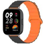 For Redmi Watch 3 xDfind Loop Magnetic Glossy Silicone Watch Band(Black Orange)