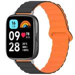 For Redmi Watch 3 Active / Watch 3 Lite xDfind Loop Magnetic Glossy Silicone Watch Band(Black Orange)