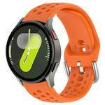 For Samsung Galaxy Watch 7 / 6 / 5 / FE xDfind Silver Buckle Silicone Sport Watch Band(Orange)