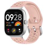 For Xiaomi Smart Band 9 Pro/8 Pro/Redmi Watch 5/4 xDfind Silver Buckle Silicone Sport Watch Band(Pink)