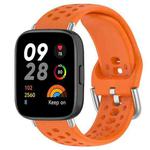 For Redmi Watch 3 xDfind Silver Buckle Silicone Sport Watch Band(Orange)