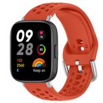 For Redmi Watch 3 xDfind Silver Buckle Silicone Sport Watch Band(Red)