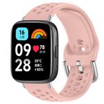 For Redmi Watch 3 Active / Watch 3 Lite xDfind Silver Buckle Silicone Sport Watch Band(Pink)