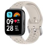 For Redmi Watch 3 Active / Watch 3 Lite xDfind Silver Buckle Silicone Sport Watch Band(Starlight)
