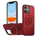 For iPhone 11 Metal Rotation Holder MagSafe TPU Hybrid PC Phone Case(Red)