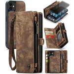 For iPhone 12 mini CaseMe-008 Detachable Multifunctional Wallet Leather Phone Case (Brown)