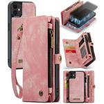 For iPhone 12 mini CaseMe-008 Detachable Multifunctional Wallet Leather Phone Case (Pink)