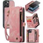 For iPhone 12 / 12 Pro CaseMe-008 Detachable Multifunctional Wallet Leather Phone Case (Pink)