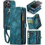 For iPhone 12 Pro Max CaseMe-008 Detachable Multifunctional Wallet Leather Phone Case (Blue)
