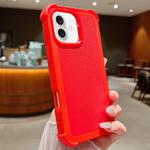 For iPhone 16 Plus Solid Color TPU Hybrid PC Shockproof Phone Case(Red)