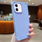 For iPhone 12 / 12 Pro Solid Color TPU Hybrid PC Shockproof Phone Case(Purple)