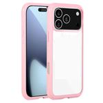 For iPhone 17 Pro Max Solid Color Edge Transparency Acrylic TPU Phone Case(Pink)