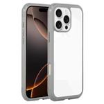 For iPhone 16 Pro Max Solid Color Edge Transparency Acrylic TPU Phone Case(Grey)