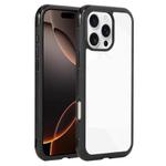 For iPhone 16 Pro Max Solid Color Edge Transparency Acrylic TPU Phone Case(Black)