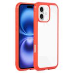 For iPhone 16 Plus Solid Color Edge Transparency Acrylic TPU Phone Case(Red)