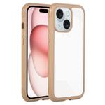 For iPhone 15 / 14 / 13 Solid Color Edge Transparency Acrylic TPU Phone Case(Brown)