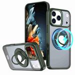 For iPhone 17 Pro Rotating Ring Magnetic Holder Phone Case(Green)