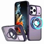 For iPhone 17 Pro Rotating Ring Magnetic Holder Phone Case(Purple)