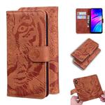 For Xiaomi Redmi 7 / Y3 (Indian Version) Tiger Embossing Pattern Horizontal Flip Leather Case with Holder & Card Slots & Wallet(Brown)