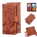 For Xiaomi Redmi 7A Tiger Embossing Pattern Horizontal Flip Leather Case with Holder & Card Slots & Wallet(Brown)