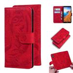 For Xiaomi Redmi 7A Tiger Embossing Pattern Horizontal Flip Leather Case with Holder & Card Slots & Wallet(Red)