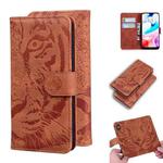 For Xiaomi Redmi 8 Tiger Embossing Pattern Horizontal Flip Leather Case with Holder & Card Slots & Wallet(Brown)