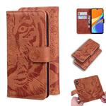 For Xiaomi Redmi 9C Tiger Embossing Pattern Horizontal Flip Leather Case with Holder & Card Slots & Wallet(Brown)