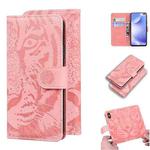 For Xiaomi Redmi K30 Tiger Embossing Pattern Horizontal Flip Leather Case with Holder & Card Slots & Wallet(Pink)