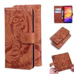 For Xiaomi Redmi Note 7S / Note 7 Tiger Embossing Pattern Horizontal Flip Leather Case with Holder & Card Slots & Wallet(Brown)