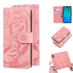 For Xiaomi Redmi Note 8 Pro Tiger Embossing Pattern Horizontal Flip Leather Case with Holder & Card Slots & Wallet(Pink)