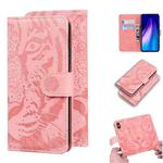 For Xiaomi Redmi Note 8T Tiger Embossing Pattern Horizontal Flip Leather Case with Holder & Card Slots & Wallet(Pink)