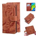 For Xiaomi Redmi Note 9 / 10X 4G Tiger Embossing Pattern Horizontal Flip Leather Case with Holder & Card Slots & Wallet(Brown)