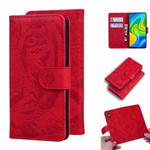 For Xiaomi Redmi Note 9 / 10X 4G Tiger Embossing Pattern Horizontal Flip Leather Case with Holder & Card Slots & Wallet(Red)