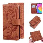For Xiaomi Mi 9 Lite / CC9 Tiger Embossing Pattern Horizontal Flip Leather Case with Holder & Card Slots & Wallet(Brown)