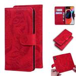 For Xiaomi Redmi Mi 10 / 10 Pro Tiger Embossing Pattern Horizontal Flip Leather Case with Holder & Card Slots & Wallet(Red)