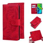 For Xiaomi Redmi CC9 Pro / Note10 / Note 10 Pro Tiger Embossing Pattern Horizontal Flip Leather Case with Holder & Card Slots & Wallet(Red)