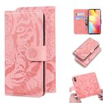 For Xiaomi Redmi Note 10 Lite Tiger Embossing Pattern Horizontal Flip Leather Case with Holder & Card Slots & Wallet(Pink)