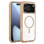 For iPhone 17 Pro Max Solid Color Edge Transparency MagSafe Magnetic Phone Case(Brown)