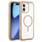 For iPhone 17 Solid Color Edge Transparency MagSafe Magnetic Phone Case(Brown)