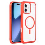 For iPhone 17 Solid Color Edge Transparency MagSafe Magnetic Phone Case(Red)