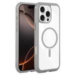 For iPhone 16 Pro Max Solid Color Edge Transparency MagSafe Magnetic Phone Case(Grey)