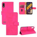 For LG K22 Solid Color Skin Feel Magnetic Buckle Horizontal Flip Calf Texture PU Leather Case with Holder & Card Slots & Wallet(Rose Red)