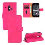 For Fujitsu F-42A / F-01L Solid Color Skin Feel Magnetic Buckle Horizontal Flip Calf Texture PU Leather Case with Holder & Card Slots & Wallet(Rose Red)